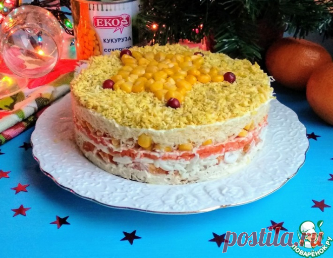 Салат с мандаринами и кукурузой – кулинарный рецепт