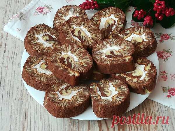 Вкусный красивый бисквитный рулет "Ураган". Получится абсолютно у всех | Вкуснейшая кухня | Яндекс Дзен