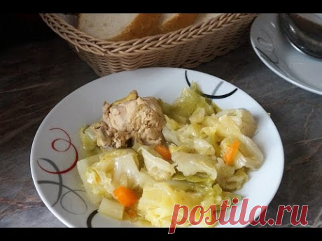 Молодая капуста тушёная с курицей.Сербская кухня/Слатки купус/Cabbage with chicken