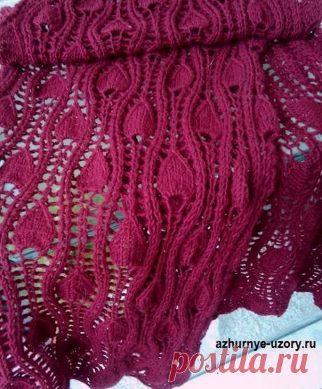 Шерстяной ажурный шарф. Спицами. Схема. / Обсуждение на LiveInternet - Российский Сервис Онлайн-Дневников