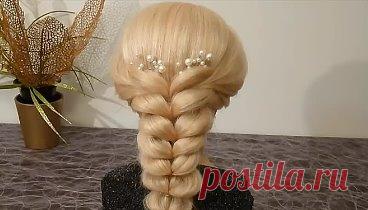 Причёски для средних-длинных волос.Лёгкая причёска на каждый день в школу-на работу за 5 минут