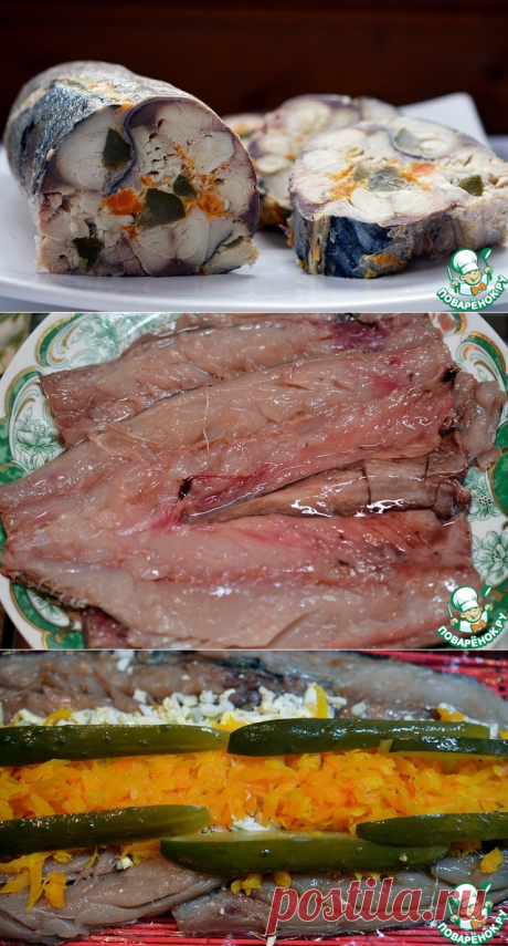 Рулет из скумбрии с морковью и яйцом