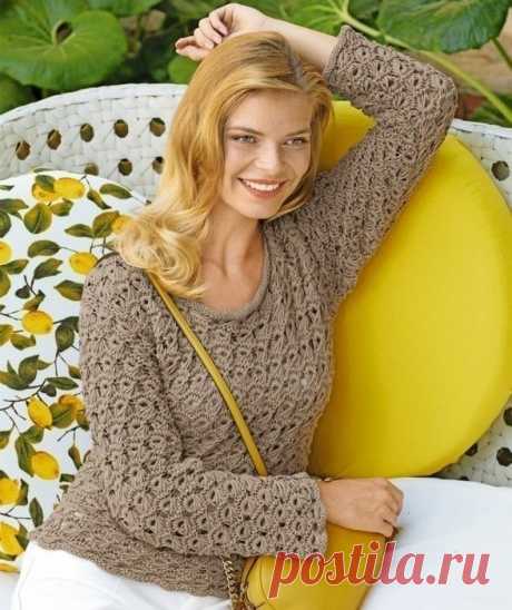 Джемпер спицами узором в стиле "брумстик". / knittingideas.ru