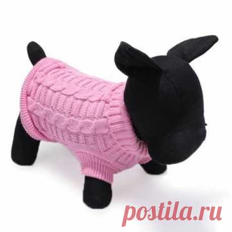 Solid Color собак Pet Трикотажные дышащий теплый свитер Зимний пиджаки at Banggood