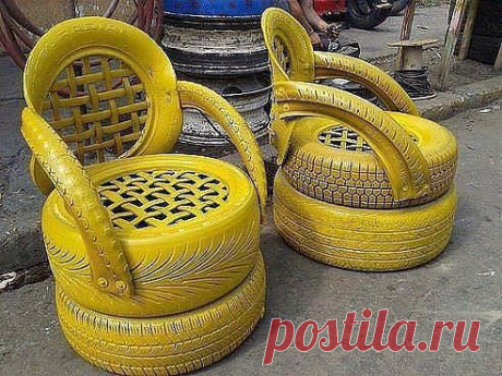 Кресла из покрышек