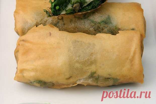 Спринг-ролл с пряными травами и йогуртовым соусом рецепт Японская кухня: Закуски. «Еда»