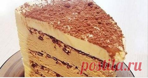 Торт «Кофе с шоколадом» и без духовки Ингредиенты: Кофе черный крепкий с сахаром — 1/2 стакана. Печенье — 500...