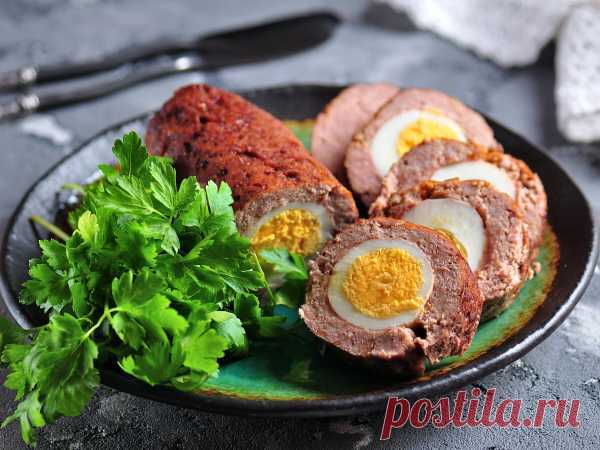 Мясной рулет с яйцом в духовке — рецепт с фото пошагово