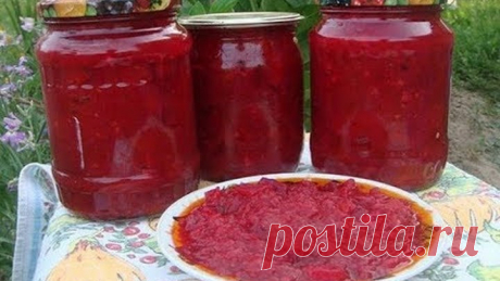 Свекольная сочная икра ,остренькая