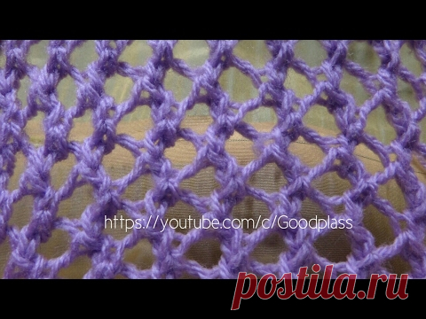 Вязание узора спицами. В рапорте 2 петли и 4 ряда. https://youtu.be/keC8lhfyJNs