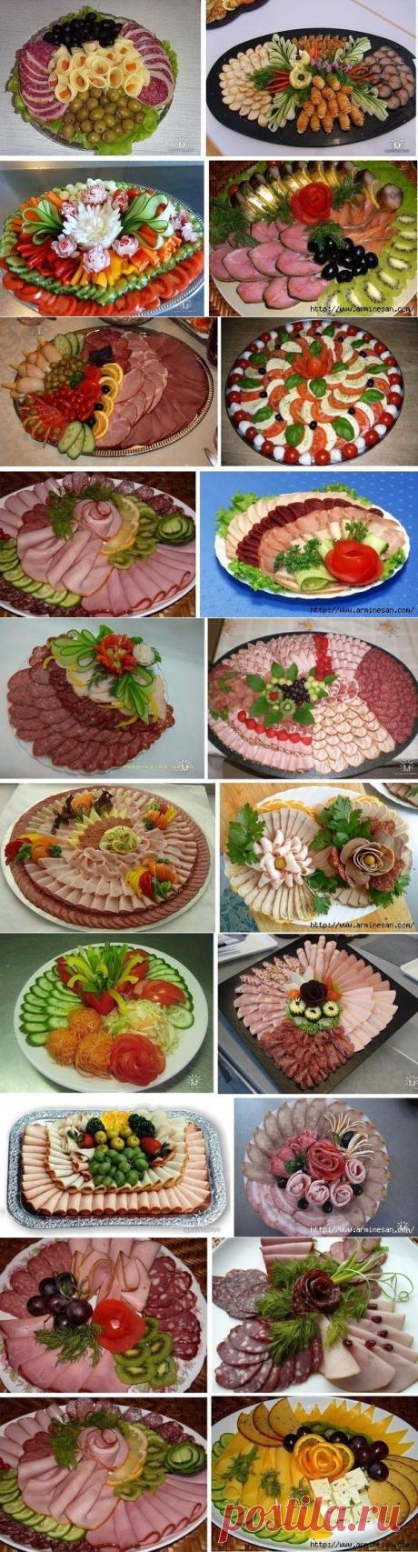 Оформление нарезок к праздничному столу)))