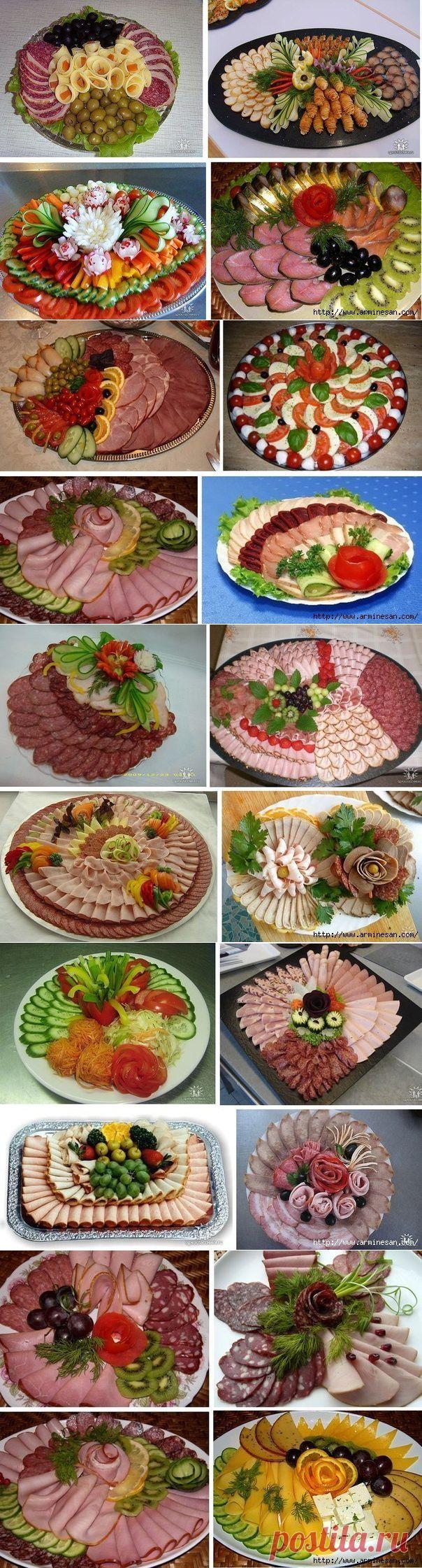 Оформление нарезок к праздничному столу)))
