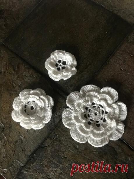 Crochet flowers free tutorial. Цветочки связанные крючком. Подробные МК