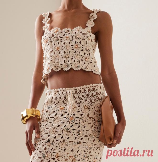 🦋🌶 Комплект из топа и юбки крючком от колумбийского бренда Agua by Agua Bendita. Разбор комплекта сделала Ольга Захарченко (Вязание крючком с Ольгой Захарченко на ВК).