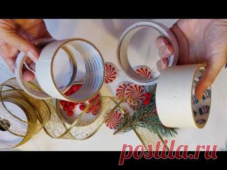 3 ИДЕИ поделок ИЗ БОБИН скотча своими руками DIY Подарки на Новый год.украшение дома декор diy