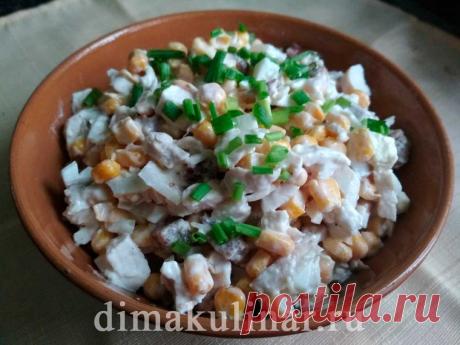 Рецепт салата из лисичек маринованных и курицей