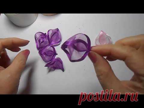 Amazingly delicate organza flower DIY/ Удивительно нежный цветок из органзы МК/Flor de organza РАР