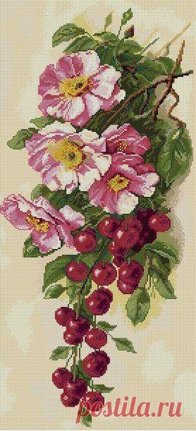 Простые цветы крестиком. Вышитые крестиком цветы. | Домоводство для всей семьи