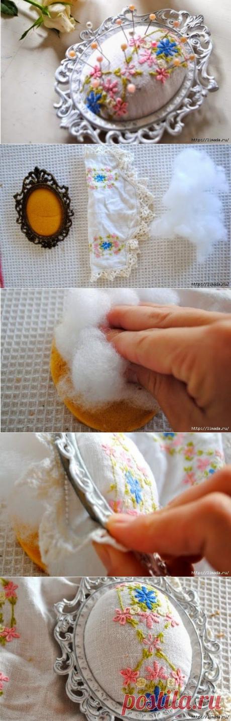 Винтажная изящная игольница за полчаса | Умелые ручки
