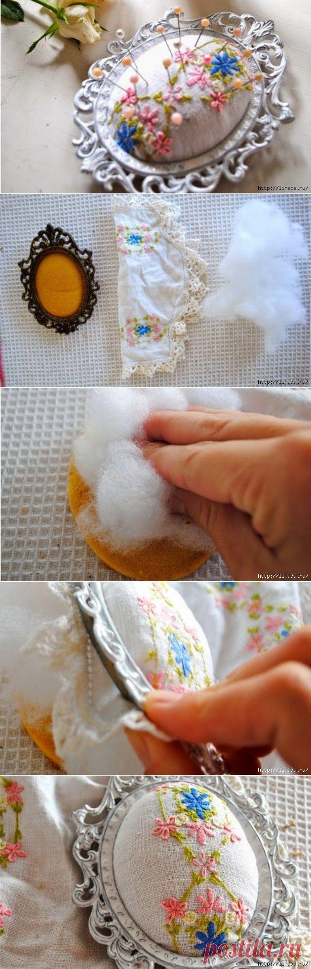 Винтажная изящная игольница за полчаса | Умелые ручки