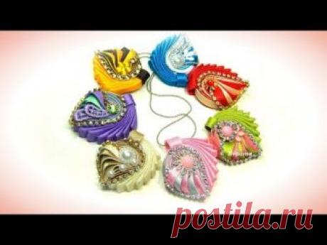 Кулон "сердечко" своими руками из косой бейки, часть 2, мастер класс / diy  pendant