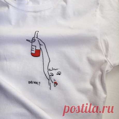 Одноцветные вышитые футболки - идеи / Футболки DIY / ВТОРАЯ УЛИЦА - Выкройки, мода и современное рукоделие и DIY