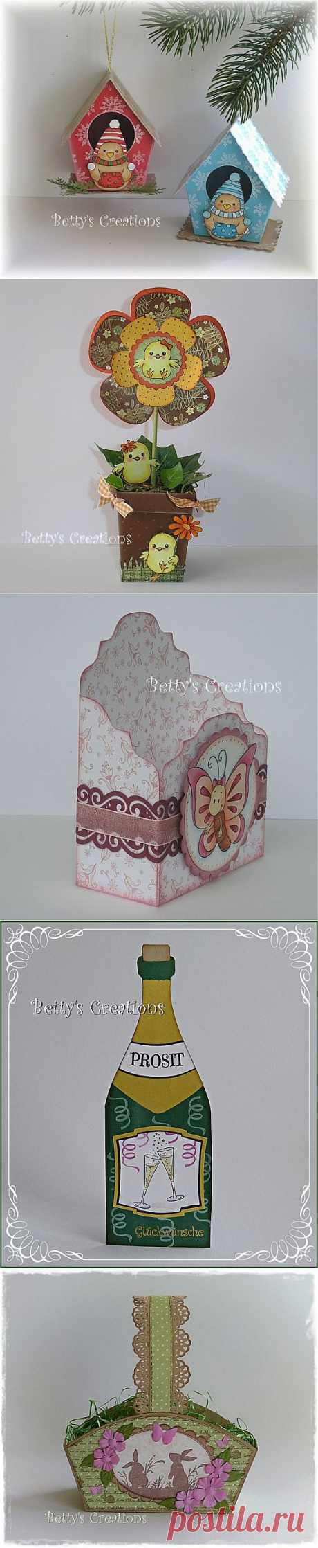 Коробочки, корзинки и новогодние игрушки из картона. Шаблоны.