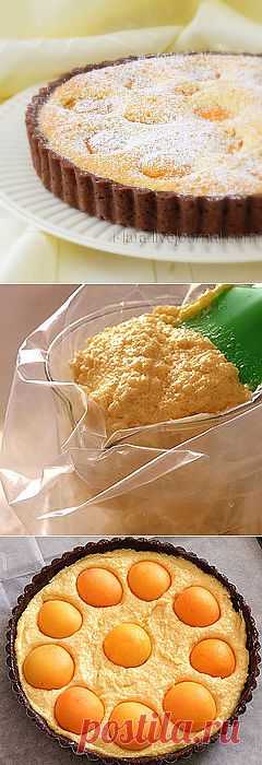 ШОКОЛАДНЫЙ ТАРТ С МИНДАЛЬНЫМ КРЕМОМ И АБРИКОСАМИ