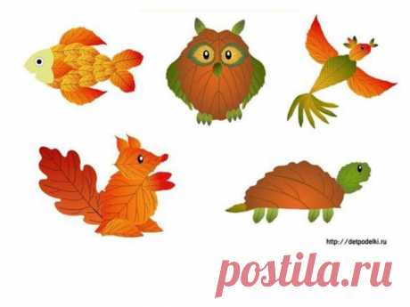 Аппликации из «кусочков осени» - Природный материал - Женский Мир