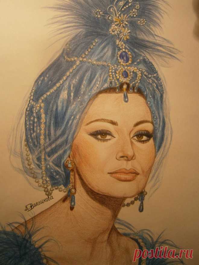 Лина Волоцкова "СОФИ ЛОРЕН" Акварел.каранд.
