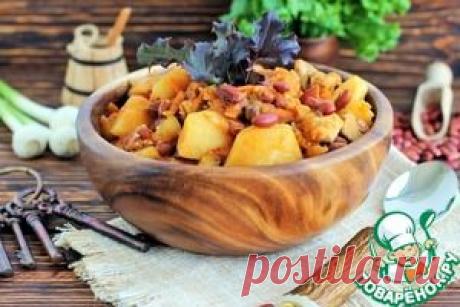 Овощное рагу с красной фасолью и курицей - кулинарный рецепт