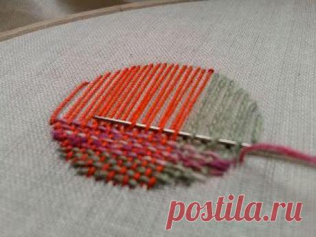 Embroidery meets weaving = darning. But if you don't have a hole to mend, it's a decorative technique. | Crafty Ideas