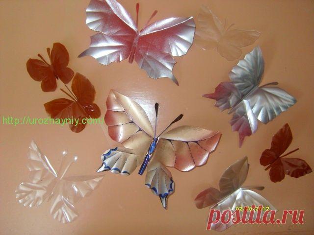 Изготовление бабочек из пластиковых бутылок. Автор Елена Доленчук. | Урожайная дача, интернет журнал, все о даче