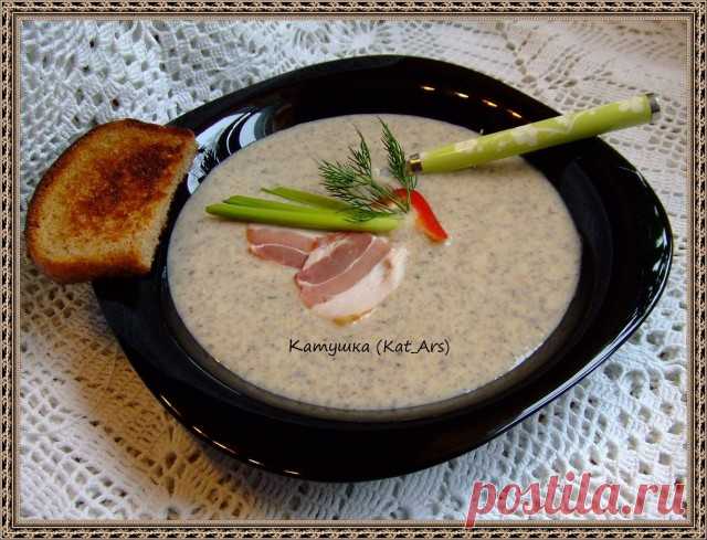 Суп-пюре грибной с сыром и беконом | Русская кухня