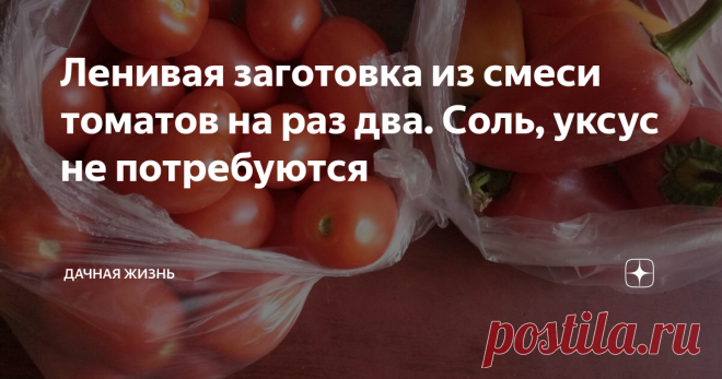 Ленивая заготовка из смеси томатов на раз два. Соль, уксус не потребуются Представляем самый простой способ заготовки помидоров на зиму. Рецепт обычный, без излишней возни. Данная заготовка может использоваться в любые блюда вместо свежих томатов и томатной пасты. В состав рецепта входит и сладкий перец. Заготовка называется «ленивый томат» и приготовить ее сможет каждый.
Заготовка называется «ленивый томат» и приготовить ее сможет каждый.