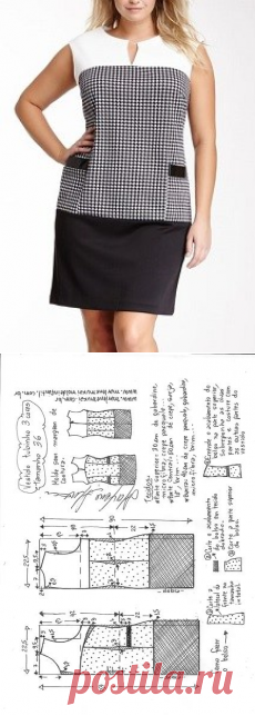 Платье-футляр. Выкройка на евро размеры 36-56