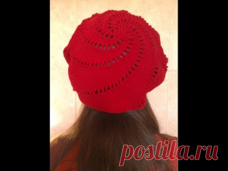 🎩Вязаная шапка крючком# knitting №1.Как связать берет крючком видео+как связать берет