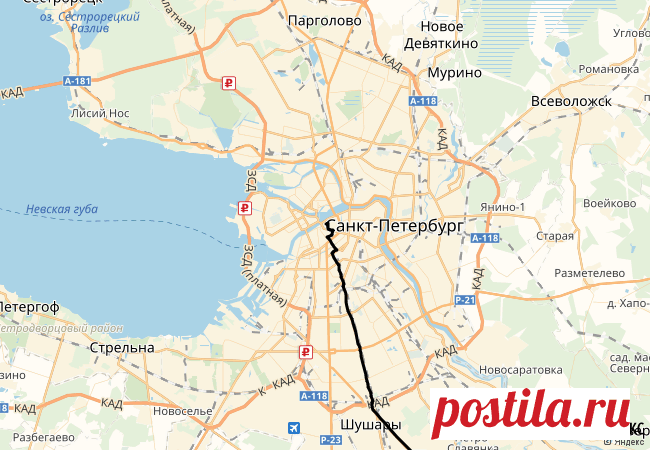 Печать маршрута Челябинск - Санкт-Петербург
