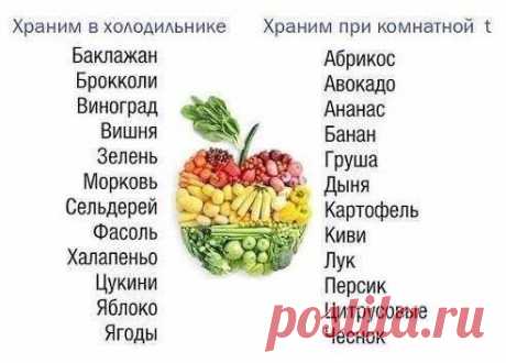Где нужно хранить овощи и фрукты, чтобы они не потеряли свою свежесть и пользу