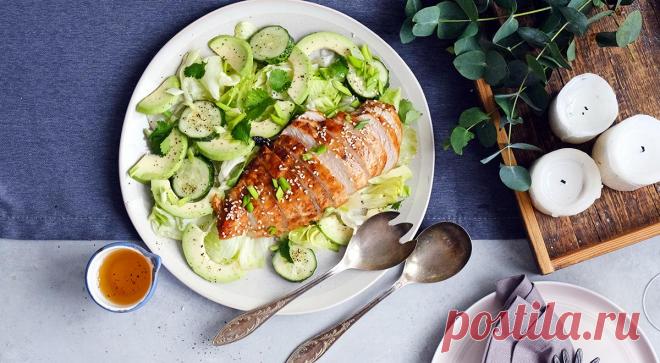 Курица терияки с зеленым салатом – пошаговый рецепт с фото на сайте Гастроном