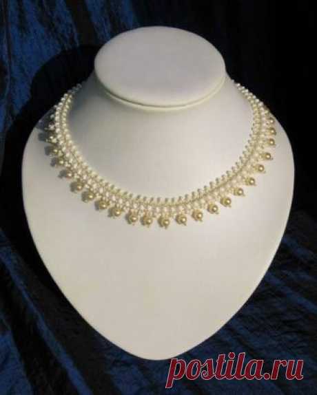 Утонченное колье с жемчугом — Сделай сам, идеи для творчества - DIY Ideas