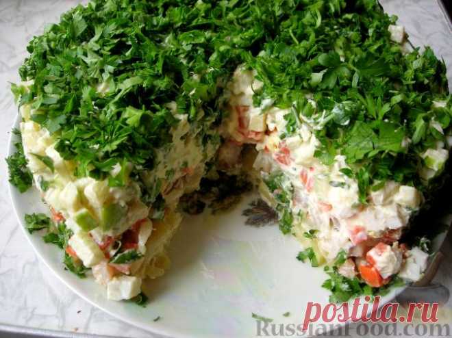 Рецепт: Слоеный салат с сельдью на RussianFood.com