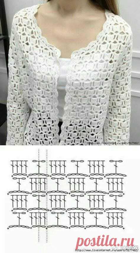 Жакеты и кофточки крючком: идеи, схемы, описания | Вязание. Творчество. Кулинария | Дзен