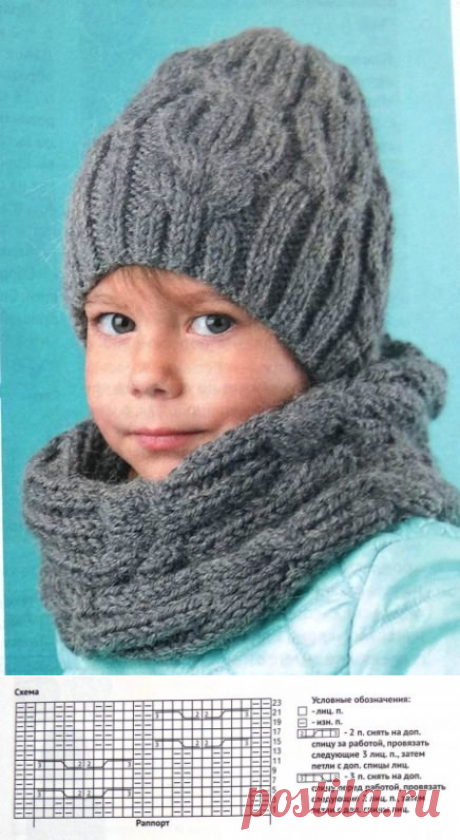 Вязание детской шапки и снуда