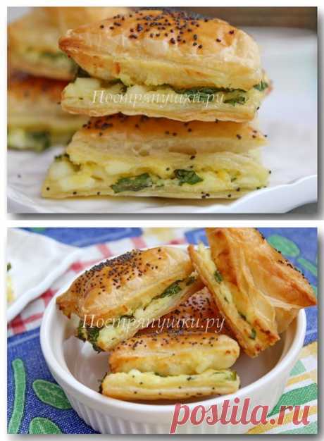 СЛОЕННЫЕ ПИРОЖКИ С ЯЙЦОМ И ЗЕЛЕНЫМ ЛУКОМ