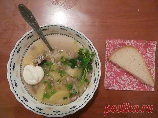 Забайкальские щи от бабушки Насти с перловкой и сайрой - рецепт приготовления