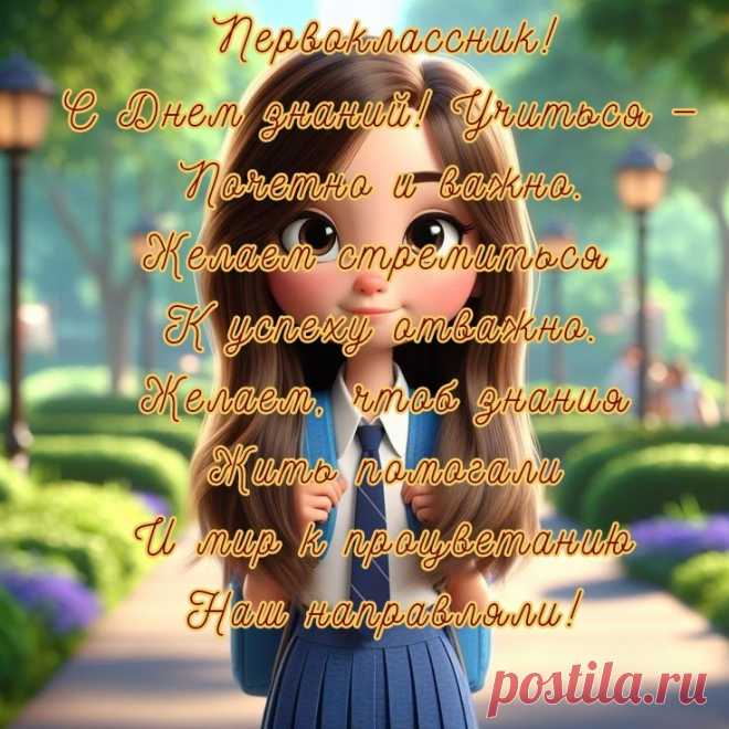 Вы сегодня пришли в первый класс,
Ждет вам множество новых событий,
Каждый миг, каждый день, каждый час
Будут сотни прекрасных открытий!