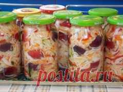 Салат с капустой и сливой на зиму