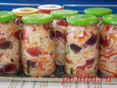 Салат с капустой и сливой на зиму
