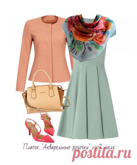 Батик платок Акварельные розочки – купить в интернет-магазине на Ярмарке Мастеров с доставкой - AHLKNRU | Архангельск